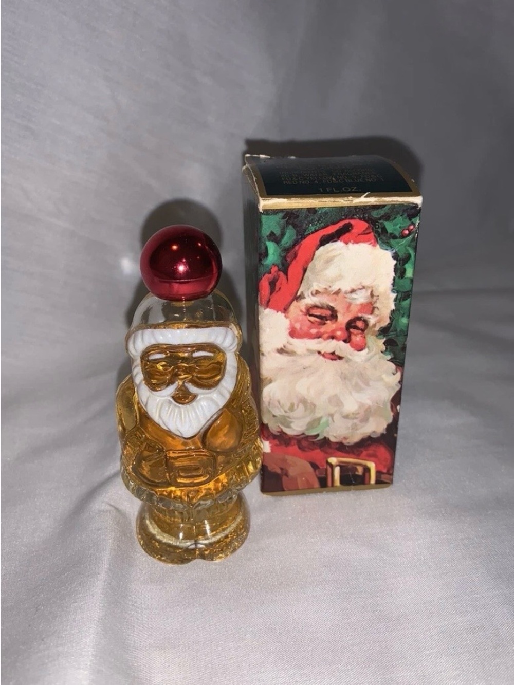 Santa Bottle Decorative Holiday Bottle - Gold and Red